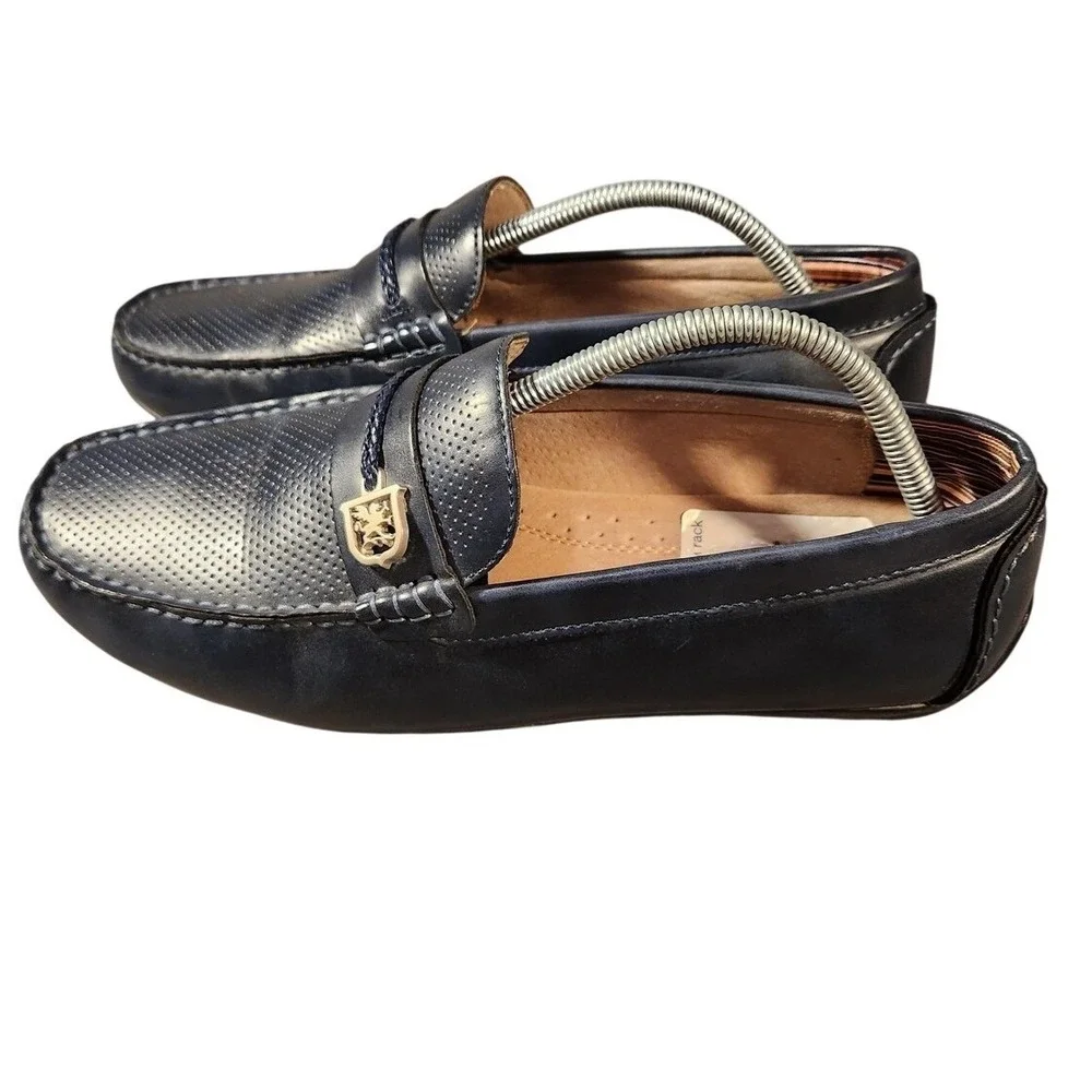 Stacy Adams Shoes Mens Size‎ 10 Blue Synthetic Slip On Loafers Casual 25460-410